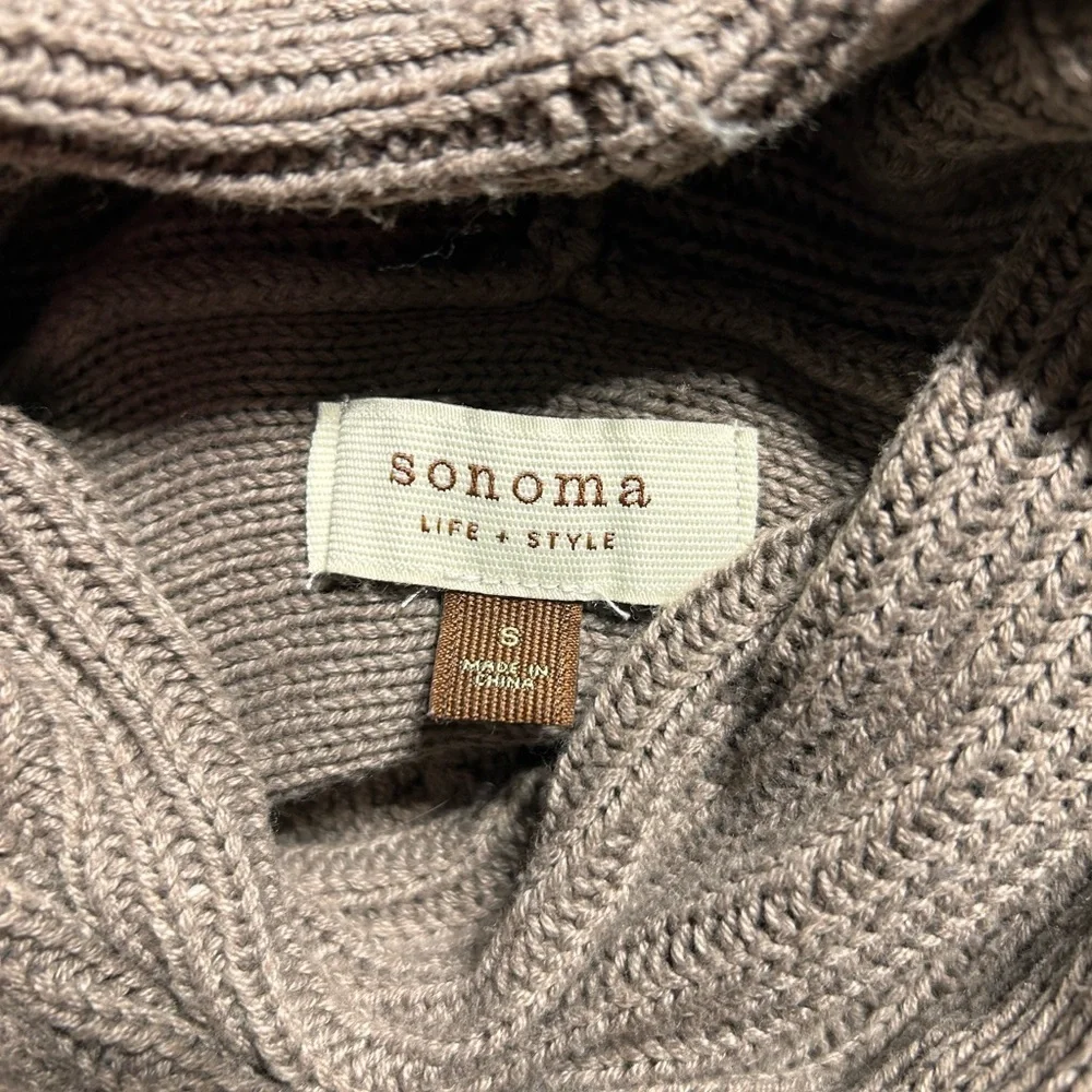 Sonoma Light Brown Short Sleeve Turtleneck Sweater
